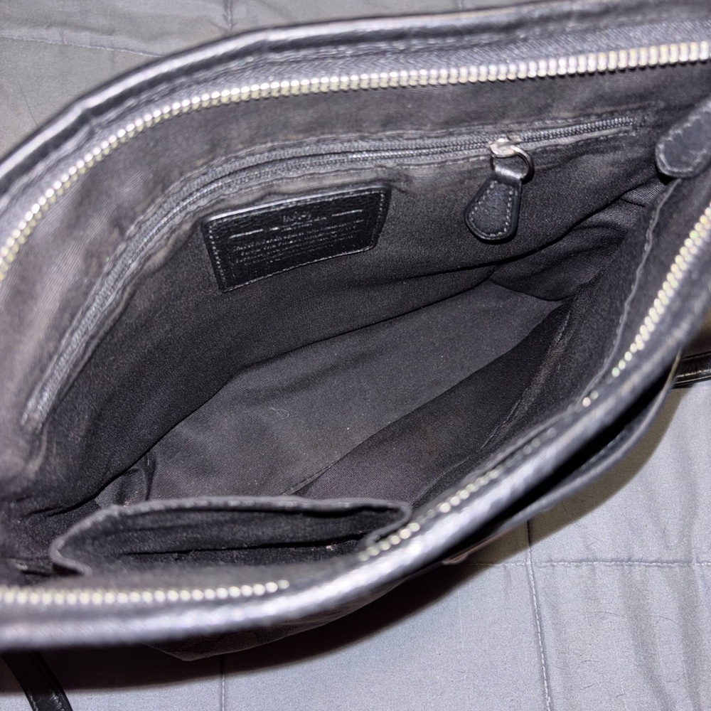 COACH Dark Gray Signature Canvas Crossbody Bag - Picture 9 of 10